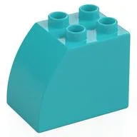Duplo Brick 2 x 3 x 2 with Curved Top, Medium Azure