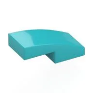 Brick Curved 2 x 1 No Studs [1/2 Bow], Medium Azure