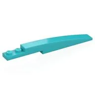 Brick Curved 10 x 1 [Symmetric Inside Ridges], Medium Azure
