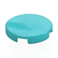 Tile Round 2 x 2 with Bottom Stud Holder, Medium Azure