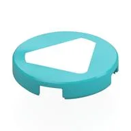 Tile Round 2 x 2 with White Triangle Print, Medium Azure