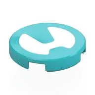 Tile Round 2 x 2 with White Shape Print, Medium Azure