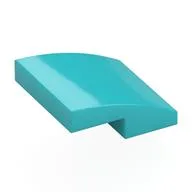 Brick Curved 2 x 2 x 2/3, Medium Azure