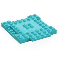 Plate Special 8 x 9 x 2/3 with 1 x 4 Recessed, Medium Azure