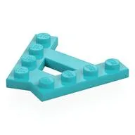 Wedge Plate 4 Stud 45° Angle Plate, Medium Azure