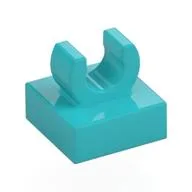 Tile Special 1 x 1 with Clip with Rounded Edges, Medium Azure