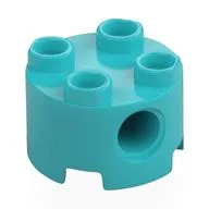 Brick Round 2 x 2, Pin Holes, Medium Azure