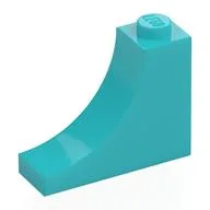 Brick Curved 1 x 3 x 2 Inverted [Inside Bow], Medium Azure