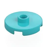 Plate Special Round 2 x 2 with Center Stud (Jumper Plate), Medium Azure