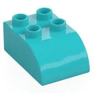 Duplo Brick 2 x 3 with Curved Top, Medium Azure