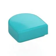 Tile Round 1 x 1 Half Circle, Medium Azure