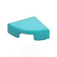 Tile Round 1 x 1 Quarter, Medium Azure