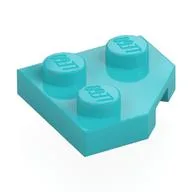 Wedge Plate 2 x 2 Cut Corner, Medium Azure