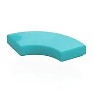 Tile 2 x 2 Curved, Macaroni, Medium Azure