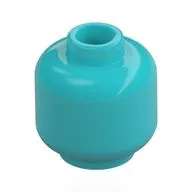 Minifig Head [Plain] [Vented Stud - 2 Holes], Medium Azure