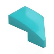 Brick Wedged, Curved 2 x 1 with Stud Notch Left, Medium Azure