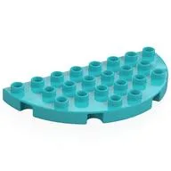 Duplo Plate Round 4 x 8 Semi-Circle, Medium Azure