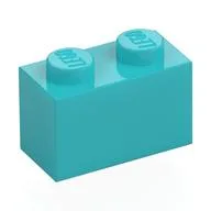 Brick 1 x 2, Medium Azure