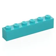 Brick 1 x 6, Medium Azure