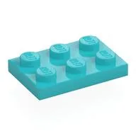 Plate 2 x 3, Medium Azure