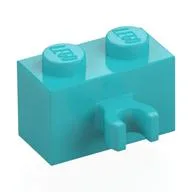 Brick Special 1 x 2 with Vertical Clip [Open O Clip], Medium Azure