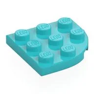 Plate Round Corner 3 x 3, Medium Azure