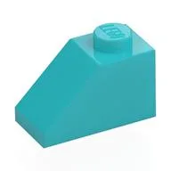 Brick Sloped 45° 2 x 1 with Bottom Pin, Medium Azure