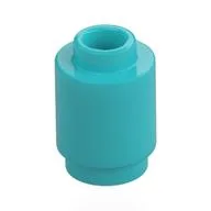 Brick Round 1 x 1 Open Stud, Medium Azure