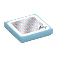 Tile 2 x 2 with Question Mark Box and Barcode Print (Sticker), Medium Azure