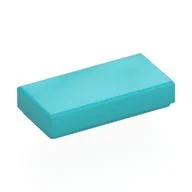 Tile 1 x 2 with Groove, Medium Azure