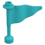 Duplo Flag Wavy 3 x 4 with Post, Medium Azure