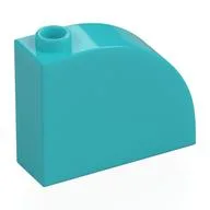Brick Curved 1 x 3 x 2, Medium Azure