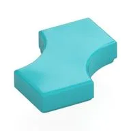 Tile Special 2 x 2 with 2 Quarter Round Cutouts, Medium Azure