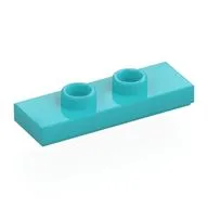 Plate Special 1 x 3 with 2 Studs with Groove and Inside Stud Holder (Jumper), Medium Azure