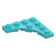 Plate Special 4 x 4 with 3 x 3 Quarter Round Cutout, Medium Azure