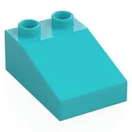 Duplo Brick 3 x 2 Slope 33°, Medium Azure