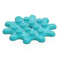 Plate Special 4 x 4 Splat Gear, 10 Teeth, Medium Azure