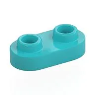 Plate Special 1 x 2 Rounded with 2 Open Studs, Medium Azure