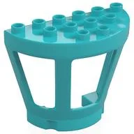 Duplo Airport Tower Wall (Half) with 3 Windows, Medium Azure