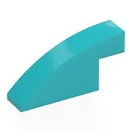 Brick Curved 1 x 4 x 1 2/3 No Studs, Medium Azure