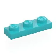 Plate 1 x 3, Medium Azure
