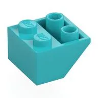Brick Sloped Inverted 45° 2 x 2 [Ovoid Bottom Pin, Bar-sized Stud Holes], Medium Azure