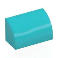 Brick Curved 1 x 2 x 1 No Studs, Medium Azure