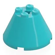 Cone 4 x 4 x 2, Axle Hole [Plain], Medium Azure
