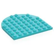 Plate 8 x 8 with Rounded End, Medium Azure