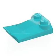 Brick Wedged, Curved 2 x 3 x 2/3 Two Studs, Wing End, Medium Azure