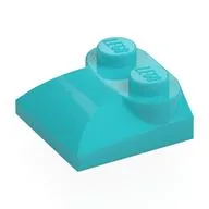 Brick Curved 2 x 2 x 2/3 Two Studs and Curved Slope End, Medium Azure