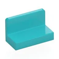 Panel 1 x 2 x 1 [Rounded Corners], Medium Azure