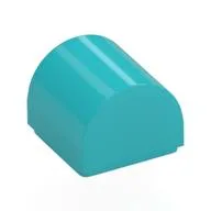 Brick Curved 1 x 1 x 2/3 Double Curved Top, No Studs, Medium Azure
