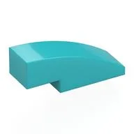 Brick Curved 3 x 1 No Studs, Medium Azure